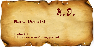 Marc Donald névjegykártya